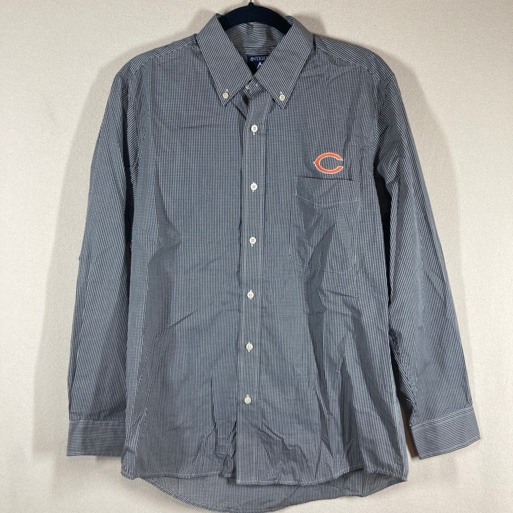 Antigua Chicago Bears Mens Black/White Structure Button Down Shirt Medium